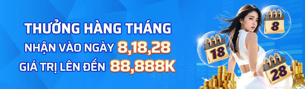 Thưởng hàng tháng tại TV8821